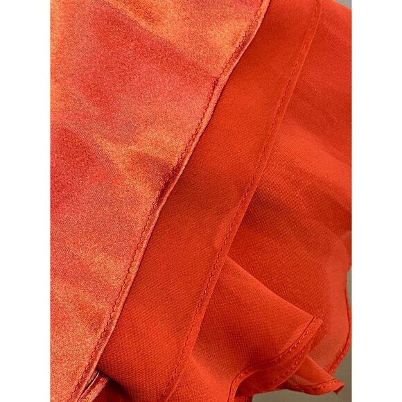 Retro Babydoll Tank Midi Orange 16 Floral Festive Wedding Classic Chic Boho 80s - Picture 8 of 10